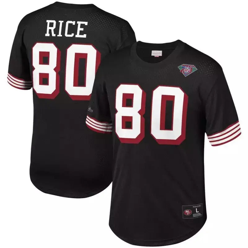 Maillot Vintage Jerry Rice San Francisco 49ers Mitchell & Ness N&N Mesh Noir - Super-NFL.com