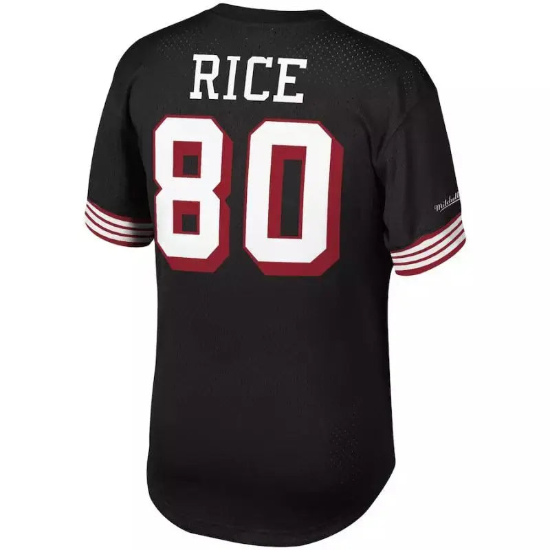 Maillot Vintage Jerry Rice San Francisco 49ers Mitchell & Ness N&N Mesh Noir - Super-NFL.com