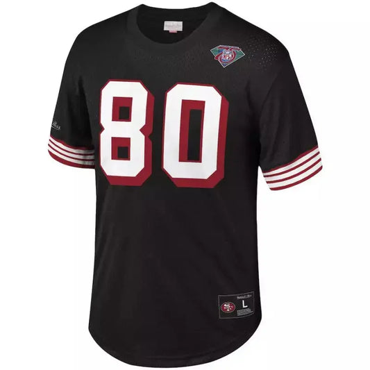 Maillot Vintage Jerry Rice San Francisco 49ers Mitchell & Ness N&N Mesh Noir - Super-NFL.com