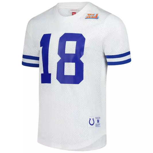 Maillot Vintage Peyton Manning Indianapolis Colt N&N Mesh Retro Blanc - Super-NFL.com